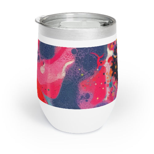 Vibrant Wine Tumbler, Let’s Party Drinkware for Gatherings, Gifts for Her, Colorful Insulated Mug, Party Accessory, Unique Wine Gift