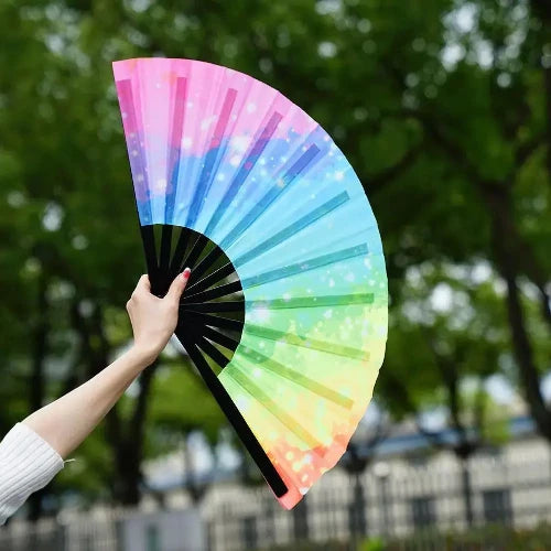 Rave Fan, Bamboo Folding Clack Hand Fan: Party Fan