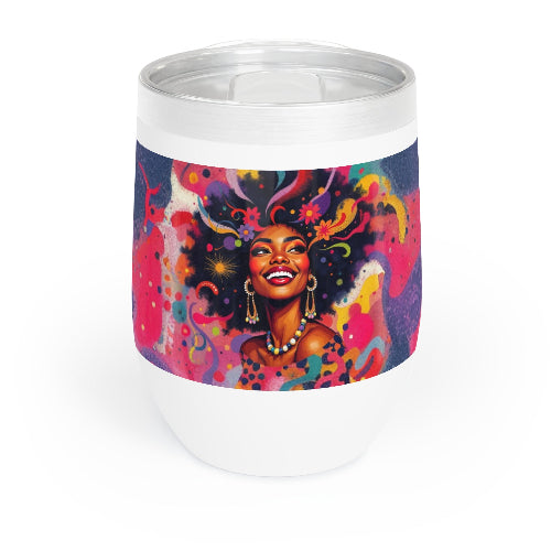 Vibrant Wine Tumbler, Let’s Party Drinkware for Gatherings, Gifts for Her, Colorful Insulated Mug, Party Accessory, Unique Wine Gift