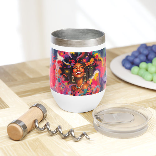 Vibrant Wine Tumbler, Let’s Party Drinkware for Gatherings, Gifts for Her, Colorful Insulated Mug, Party Accessory, Unique Wine Gift