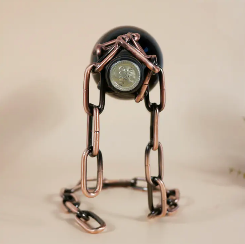 Magic Wine Bottle Holder Floating Steel Link Chain Wine Bottle Rack - Enchanting Chain Wine Rack