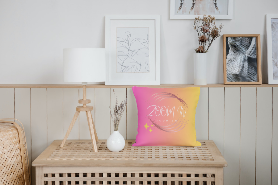 Zoom In Square Pillow - Decorative Throw Pillow for Home Decor
