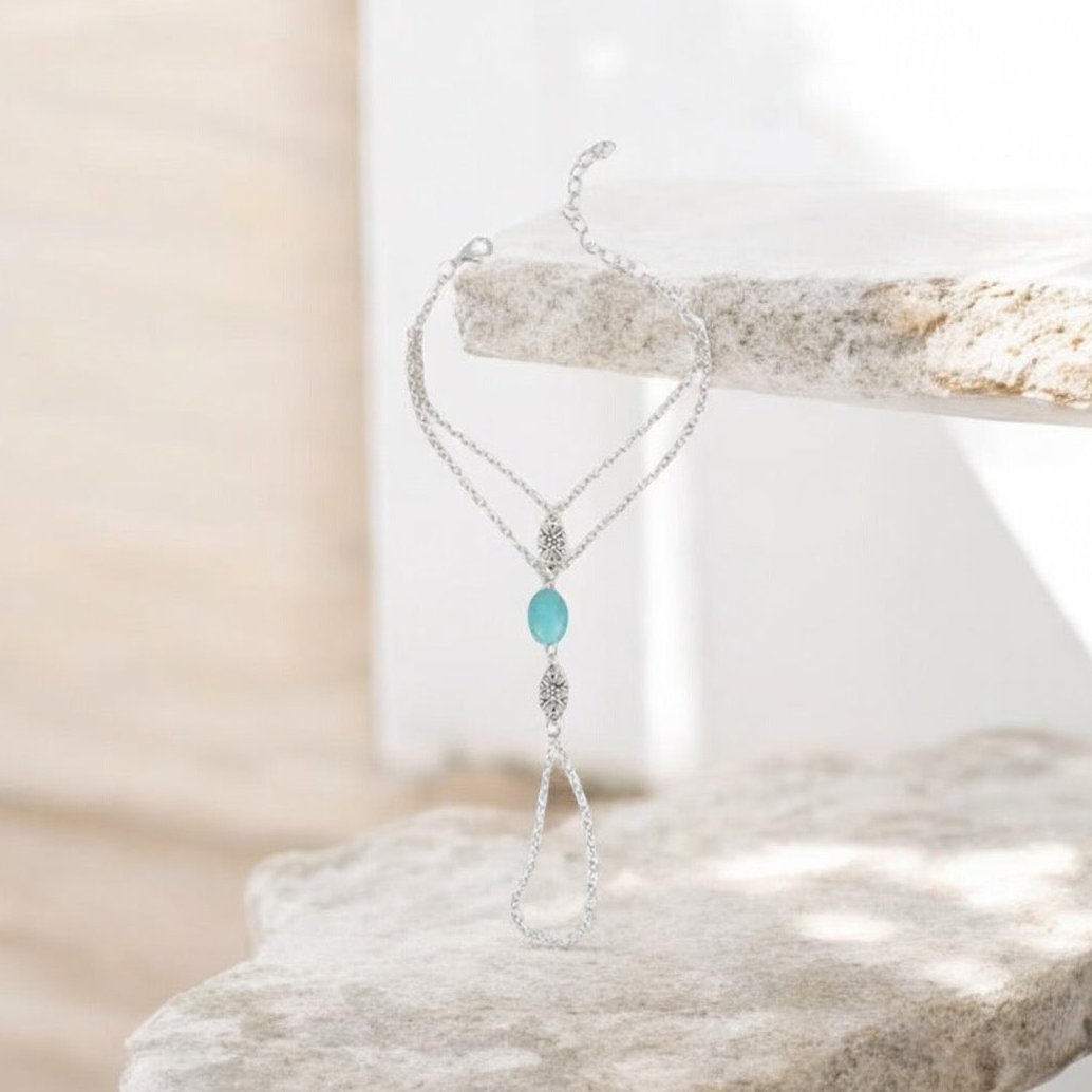 Turquoise Finger Ring Bracelet
