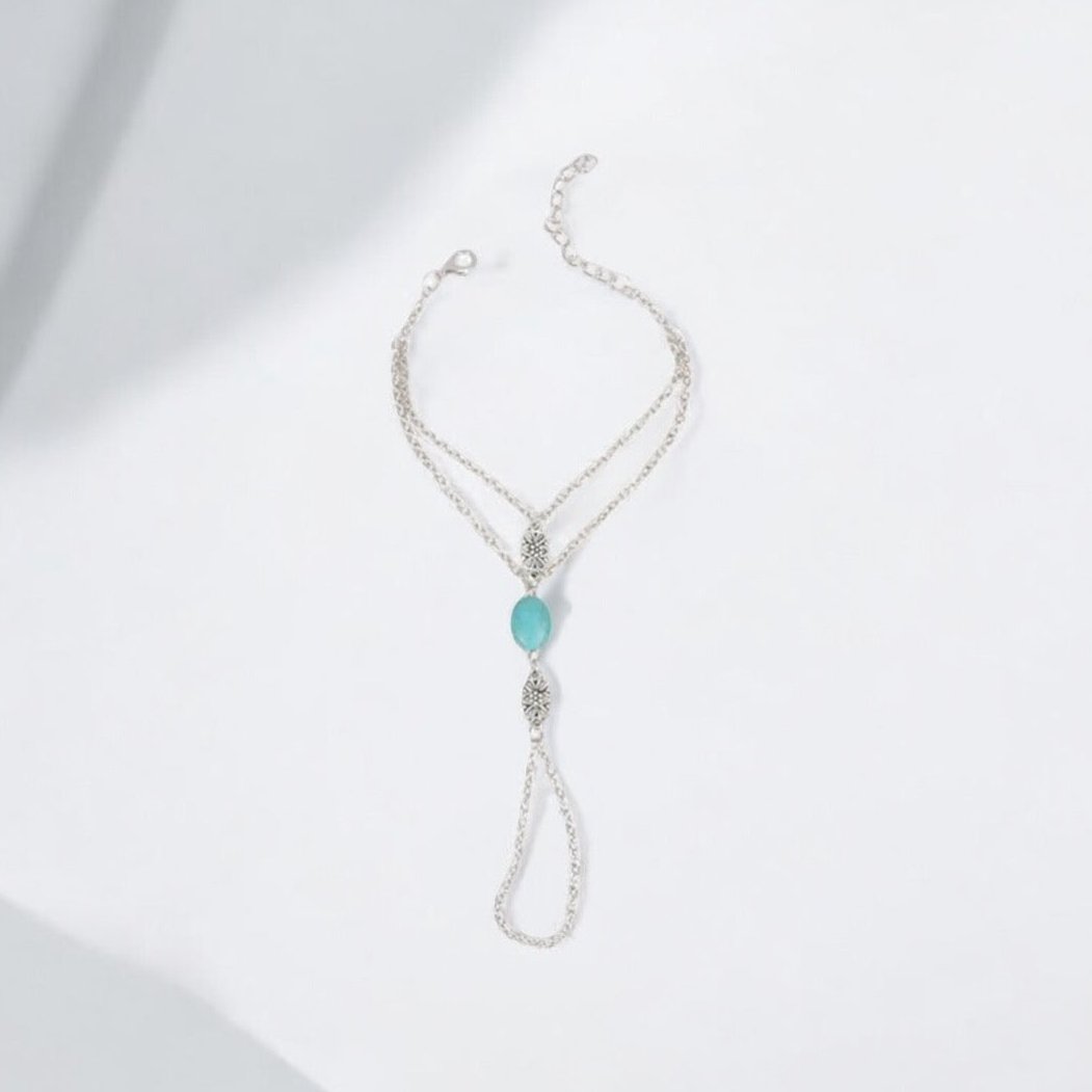 Turquoise Finger Ring Bracelet