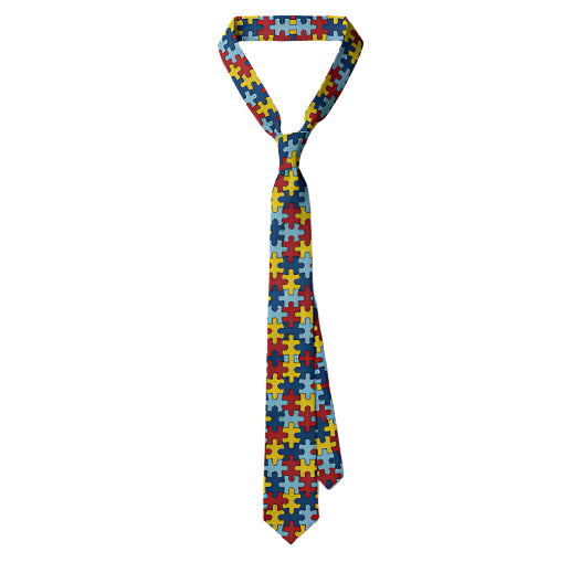 Autism Awareness Puzzle Piece Tie