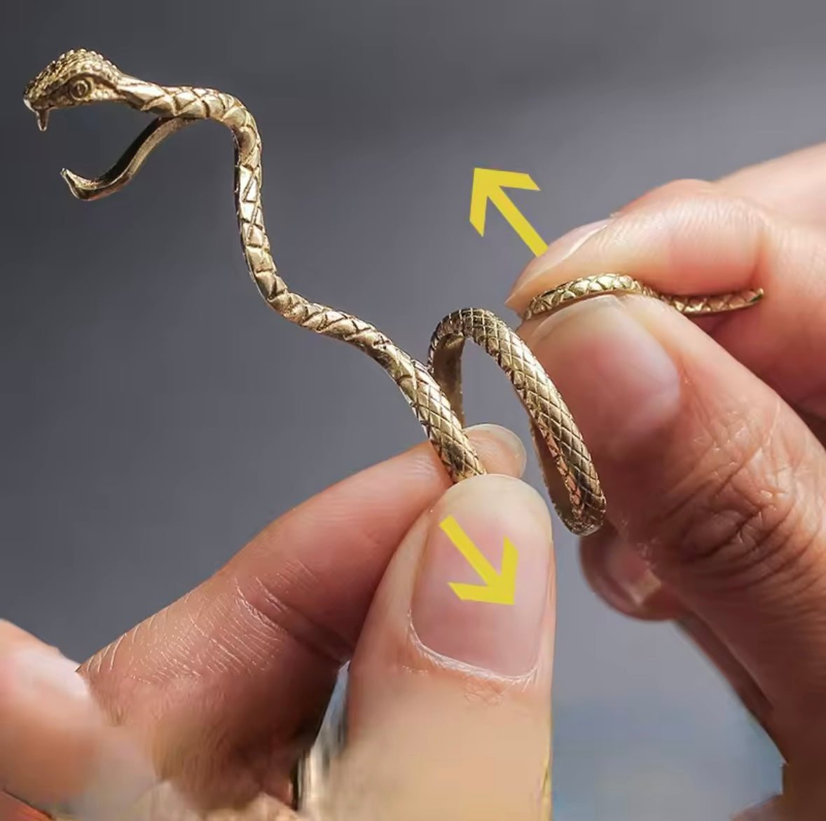 Gold and Silver King Cobra Snake Ring