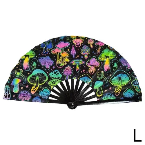 Rave Fan, Bamboo Folding Clack Hand Fan: Party Fan