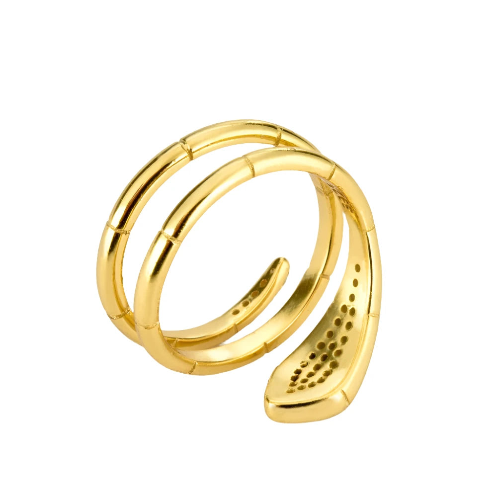 Three-Circle Snake Rings for Women