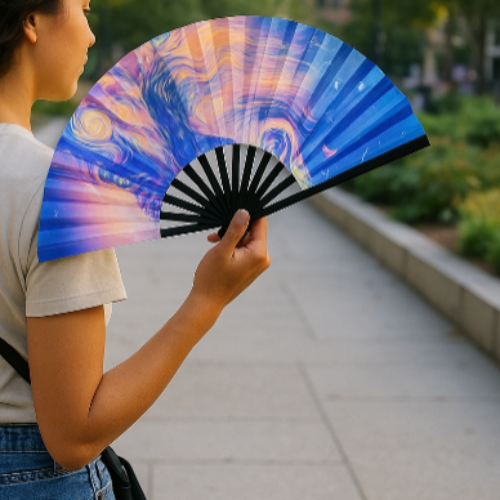 Rave Fan, Bamboo Folding Clack Hand Fan: Party Fan