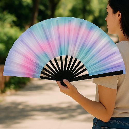 Rave Fan, Bamboo Folding Clack Hand Fan: Party Fan