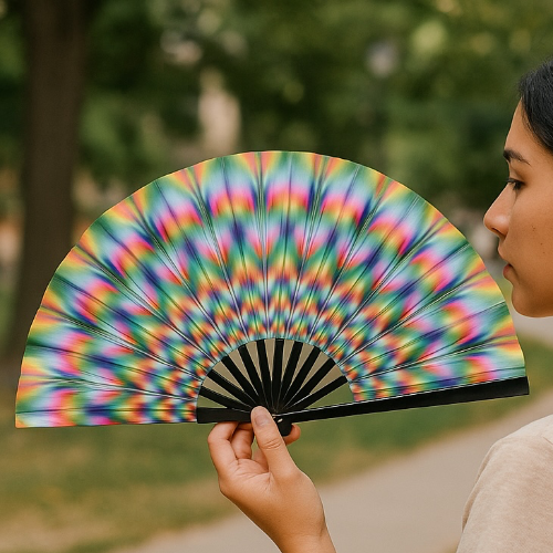 Rave Fan, Bamboo Folding Clack Hand Fan: Party Fan