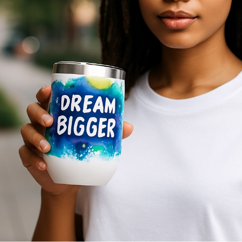 Wine Tumbler - Dream Bigger Coffee or Wine Tumbler