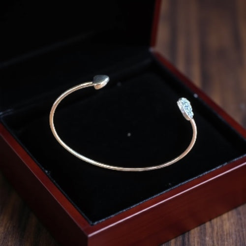 Gold-Tone Heart Charm Bracelet