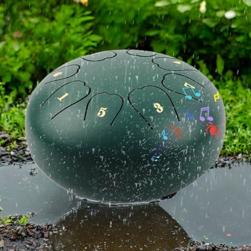 Soothing Rain Steel Tongue Drum – 6” 8-Note Handpan for Outdoor Relaxation & Meditation