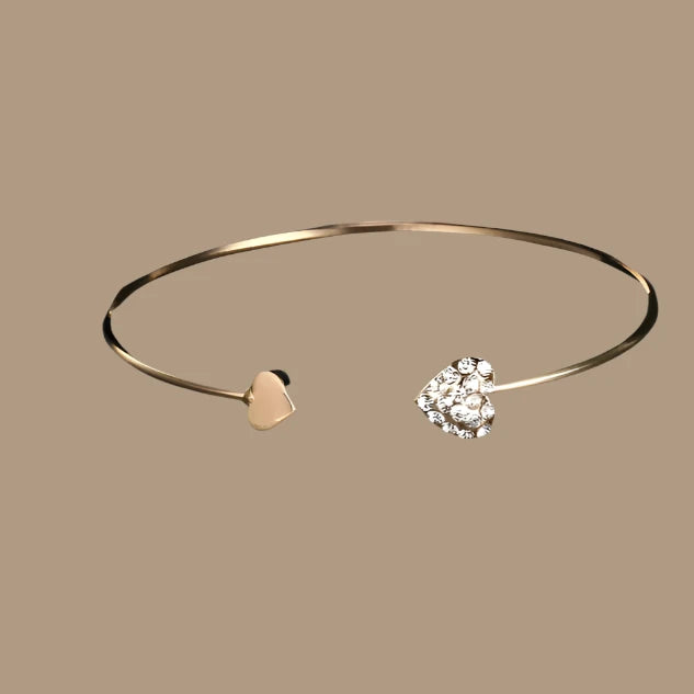 Gold-Tone Heart Charm Bracelet