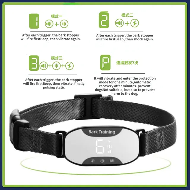 Dog Training Collar USB Rechargeable Ultrasonic Anti-Barking Dog Vibration Waterproof Collar