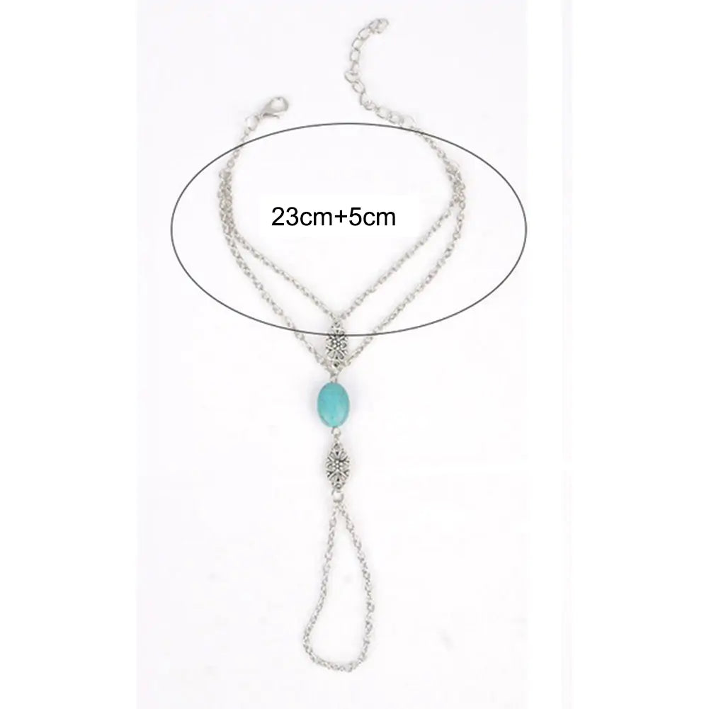 Turquoise Finger Ring Bracelet