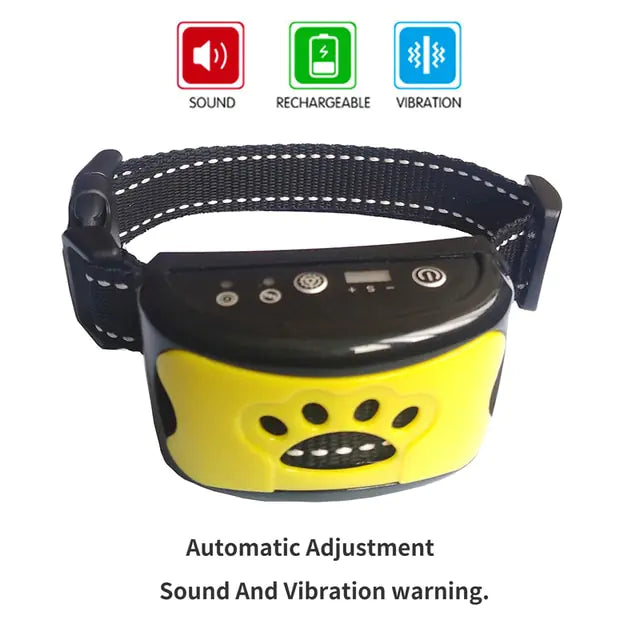 Dog Training Collar USB Rechargeable Ultrasonic Anti-Barking Dog Vibration Waterproof Collar