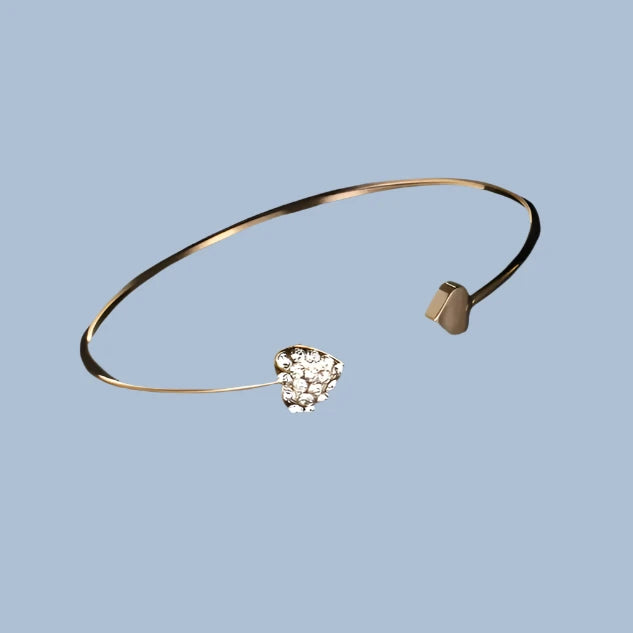 Gold-Tone Heart Charm Bracelet
