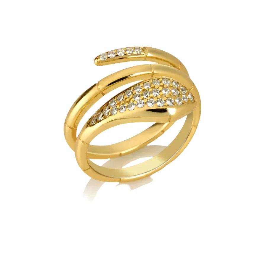 Three-Circle Snake Rings for Women