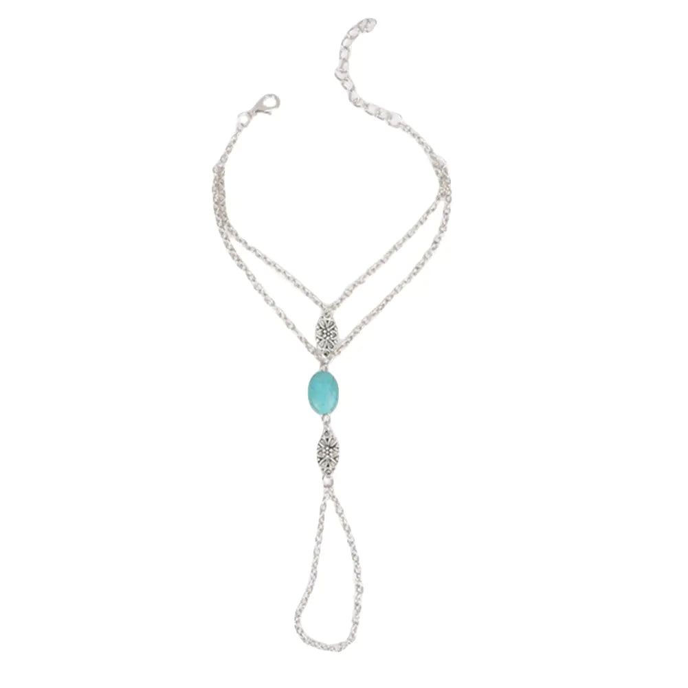 Turquoise Finger Ring Bracelet