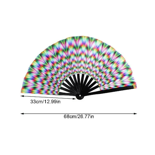 Rave Fan, Bamboo Folding Clack Hand Fan: Party Fan