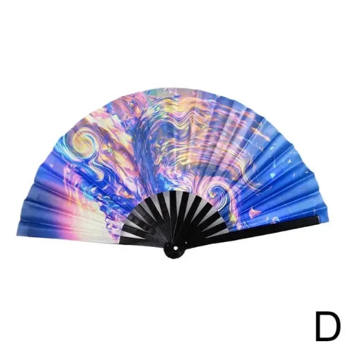 Rave Fan, Bamboo Folding Clack Hand Fan: Party Fan