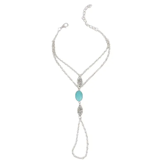 Turquoise Finger Ring Bracelet