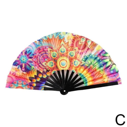 Rave Fan, Bamboo Folding Clack Hand Fan: Party Fan