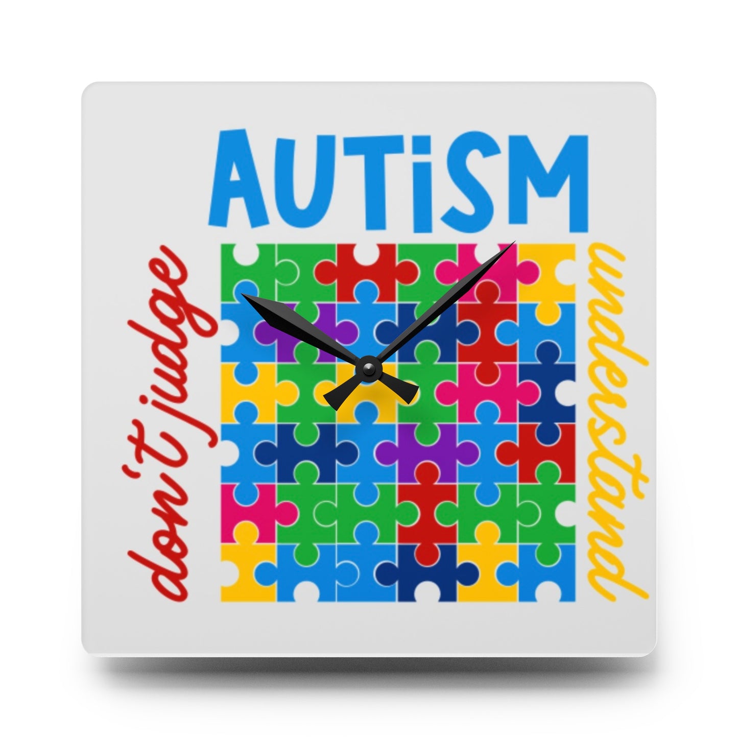 Autism Awareness Puzzle Piece Wall Clock