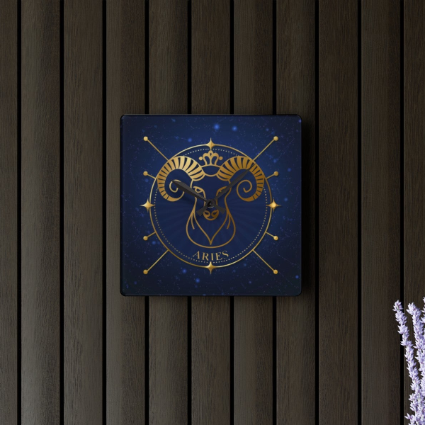 Zodiac Aries Wall Clock - Celestial Aries Constellation Timepiece