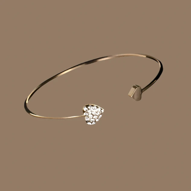 Gold-Tone Heart Charm Bracelet