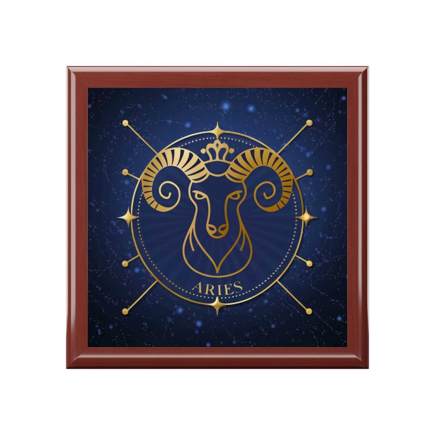 Zodiac Aries Jewelry Box - Celestial Aries Elegance