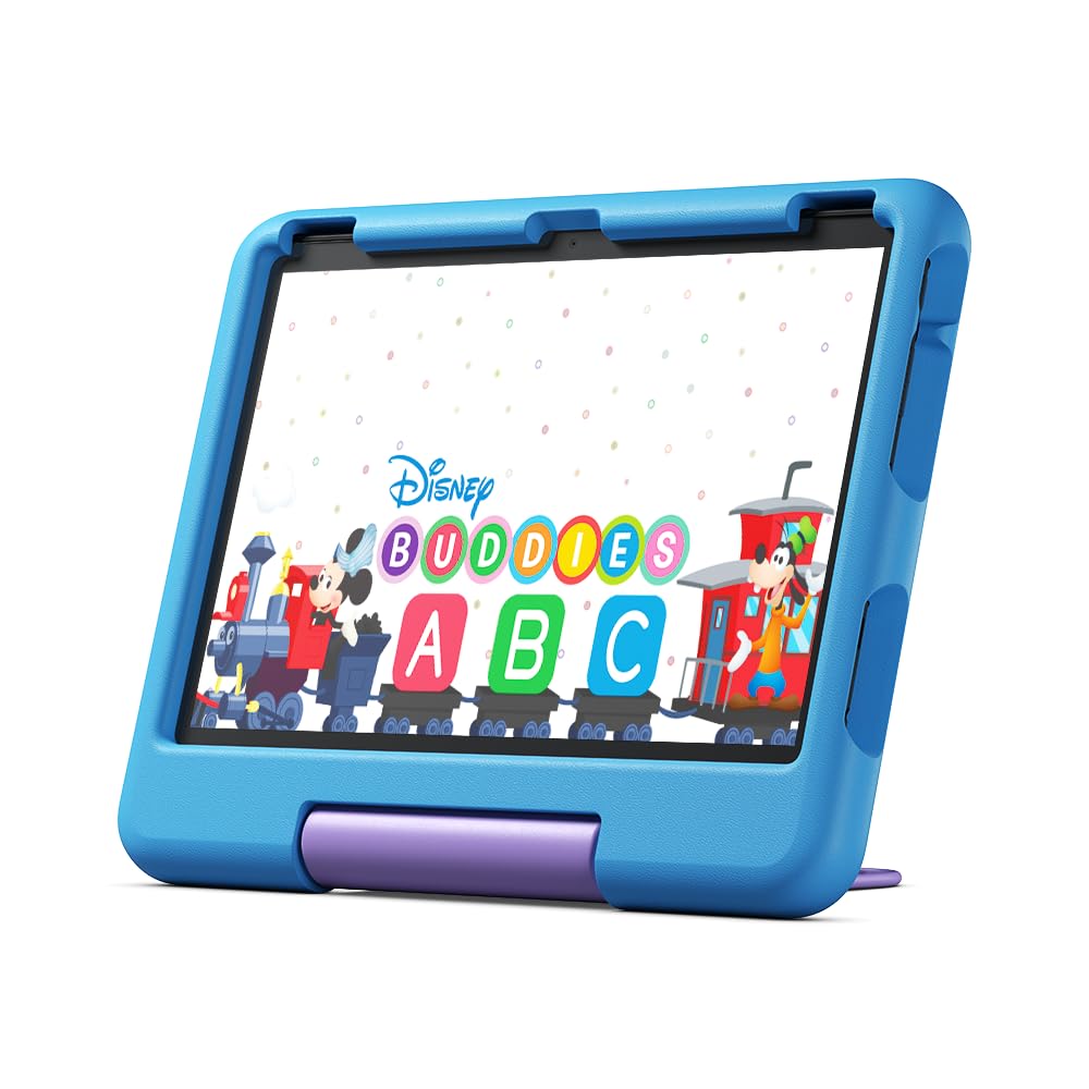 Amazon Fire 10 Kids tablet- 2023, ages 3-7 | Bright 10.1" HD screen with ad-free content and parental controls included, 13-hr battery, 32 GB, Blue