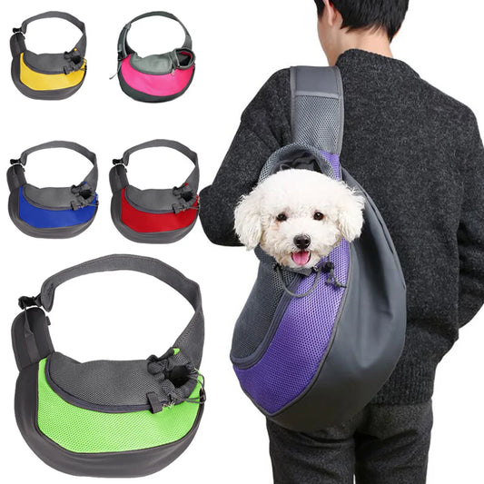 Pet Dog Sling Carrier, Breathable Mesh Portable Travel Pet Sling Shoulder Bag