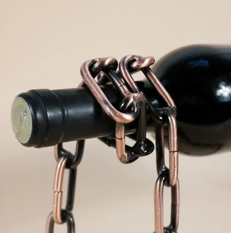 Magic Wine Bottle Holder Floating Steel Link Chain Wine Bottle Rack - Enchanting Chain Wine Rack