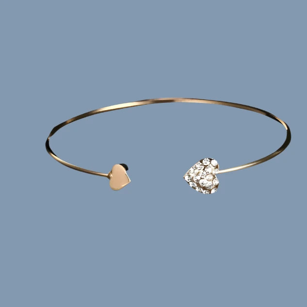 Gold-Tone Heart Charm Bracelet