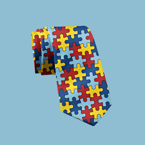 Autism Awareness Puzzle Piece Tie