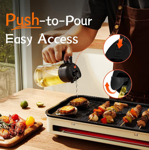 16 oz Glass Olive Oil Dispenser – Drip-Free, Stylish & Functional