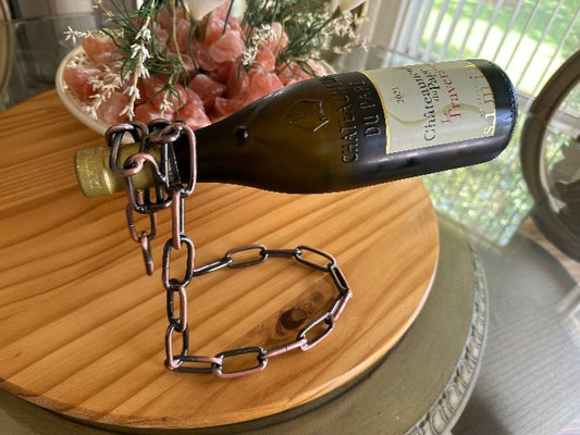 Magic Wine Bottle Holder Floating Steel Link Chain Wine Bottle Rack - Enchanting Chain Wine Rack