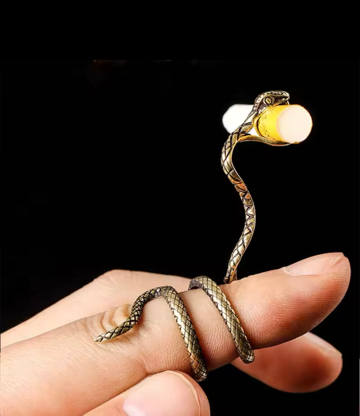 Gold and Silver King Cobra Snake Ring