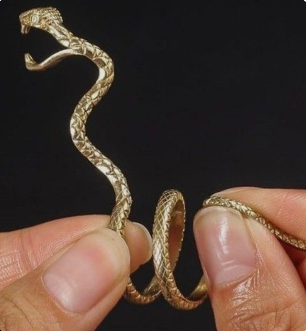 Gold and Silver King Cobra Snake Ring