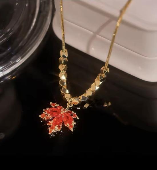 Fall Leaf Pendant Necklaces for Women  -  Autumn Jewelry Gifts for her