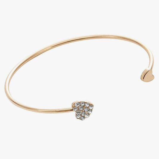 Gold-Tone Heart Charm Bracelet