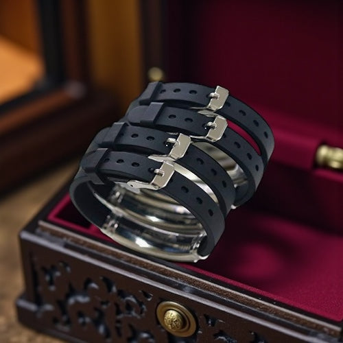 Stainless Steel Cross Bracelet – Adjustable Black Silicone Wristband with Gold & Silver Tone Options