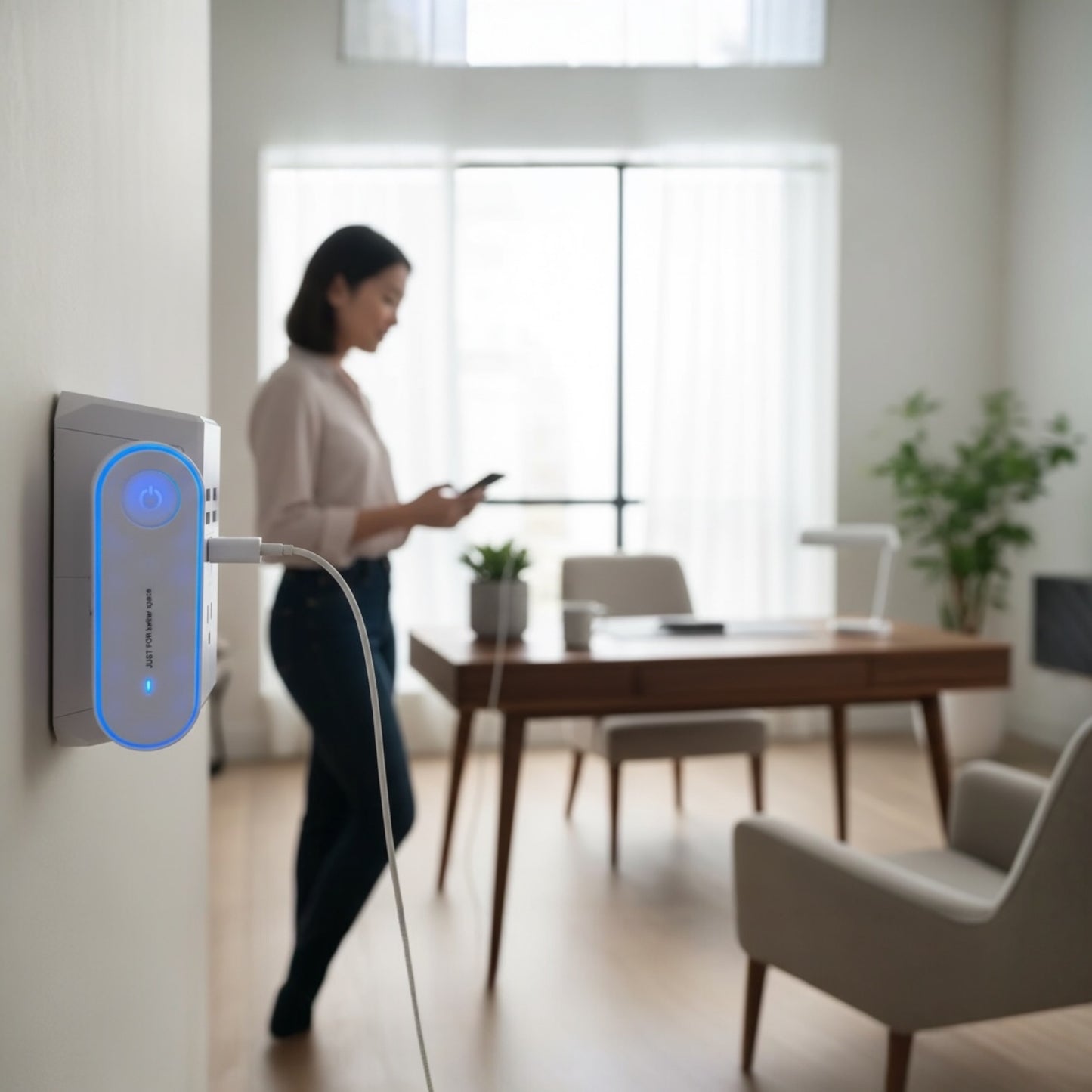 Negative Ion Air Purifier Plug-in – Portable Ionizer for Home | Removes Odors, Smoke, and Pollutants | Compact Fresh Air Generator for Bedroom, Study, Bathroom, Garage, and Small Rooms