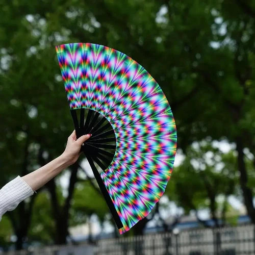 Rave Fan, Bamboo Folding Clack Hand Fan: Party Fan