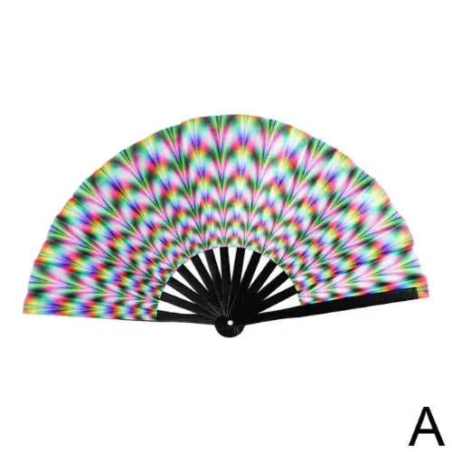 Rave Fan, Bamboo Folding Clack Hand Fan: Party Fan